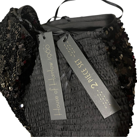 House of Harlow 1960 2 pc Sequined Halter top and matching pants - Picture 13 of 16